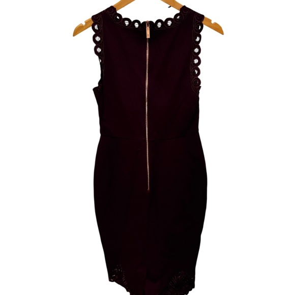 Ted Baker London | Women's Burgundy Lace Detail Cocktail Dress - Picture 6 of 9